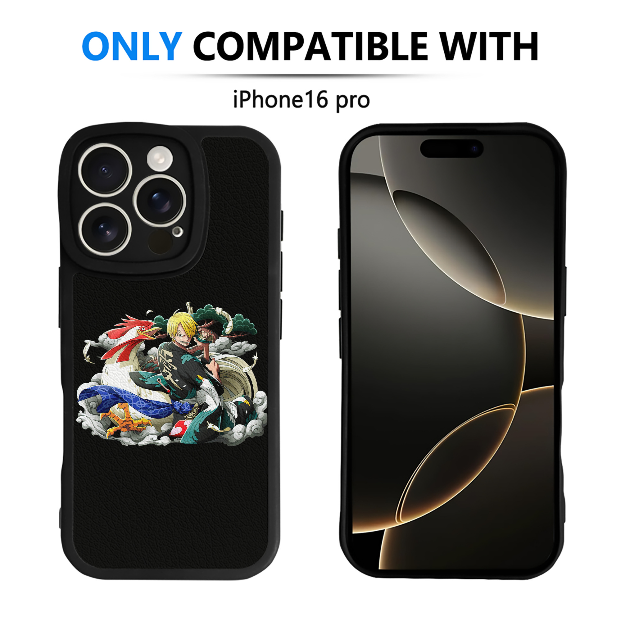 （画像用） ワンピース サンジ ONE PIECE Sanji 【iPhone 16シリーズ対応】シリコンスマホケース（レザー調） 材質：シリコン
